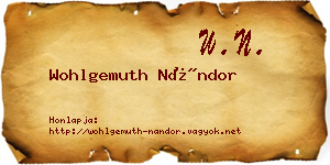 Wohlgemuth Nándor névjegykártya
