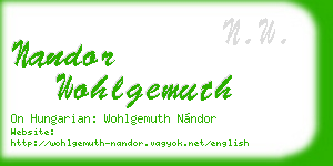 nandor wohlgemuth business card